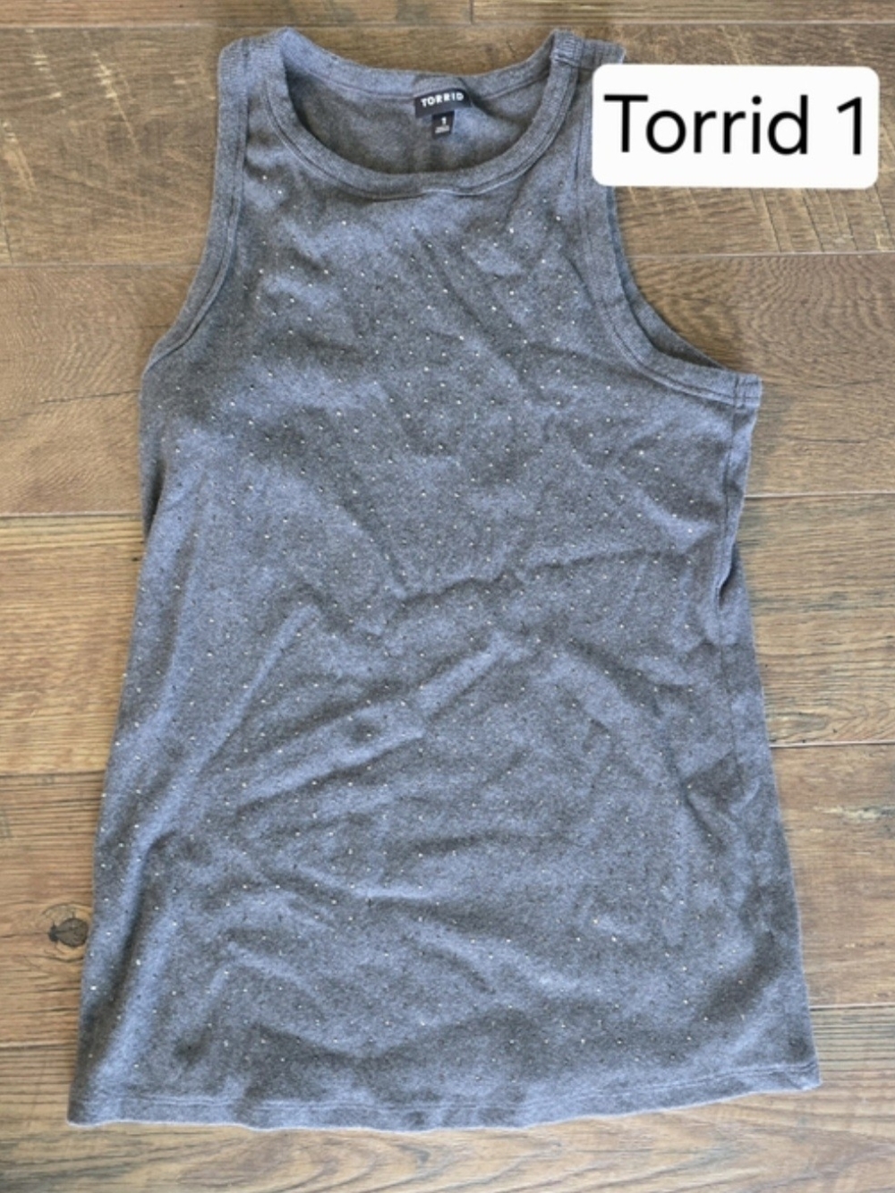 torrid Charcoal Sparkle Ribbed Tank